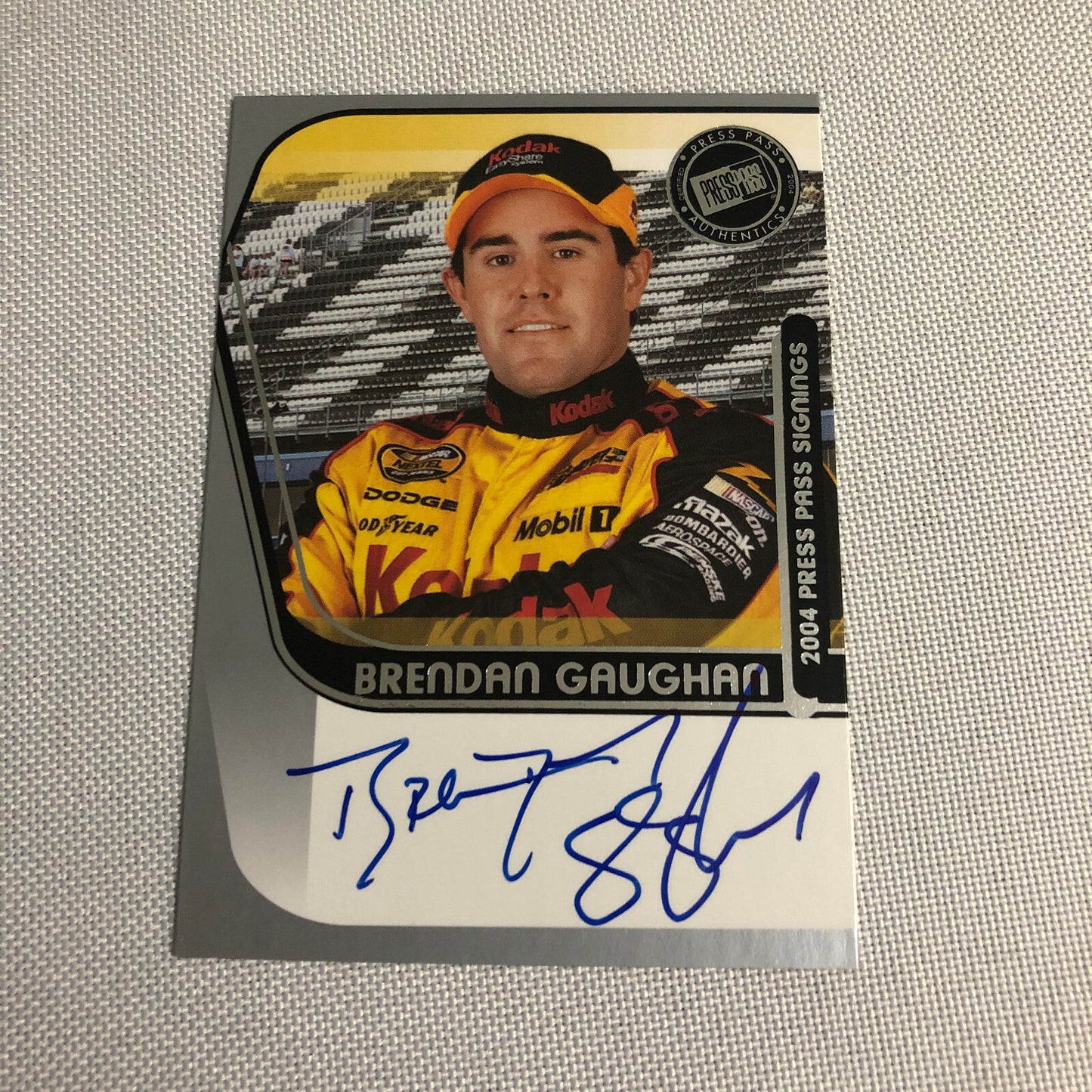 2004 Press Pass Signings Brendan Gaughan Autograph Auto Signed Card NASCAR