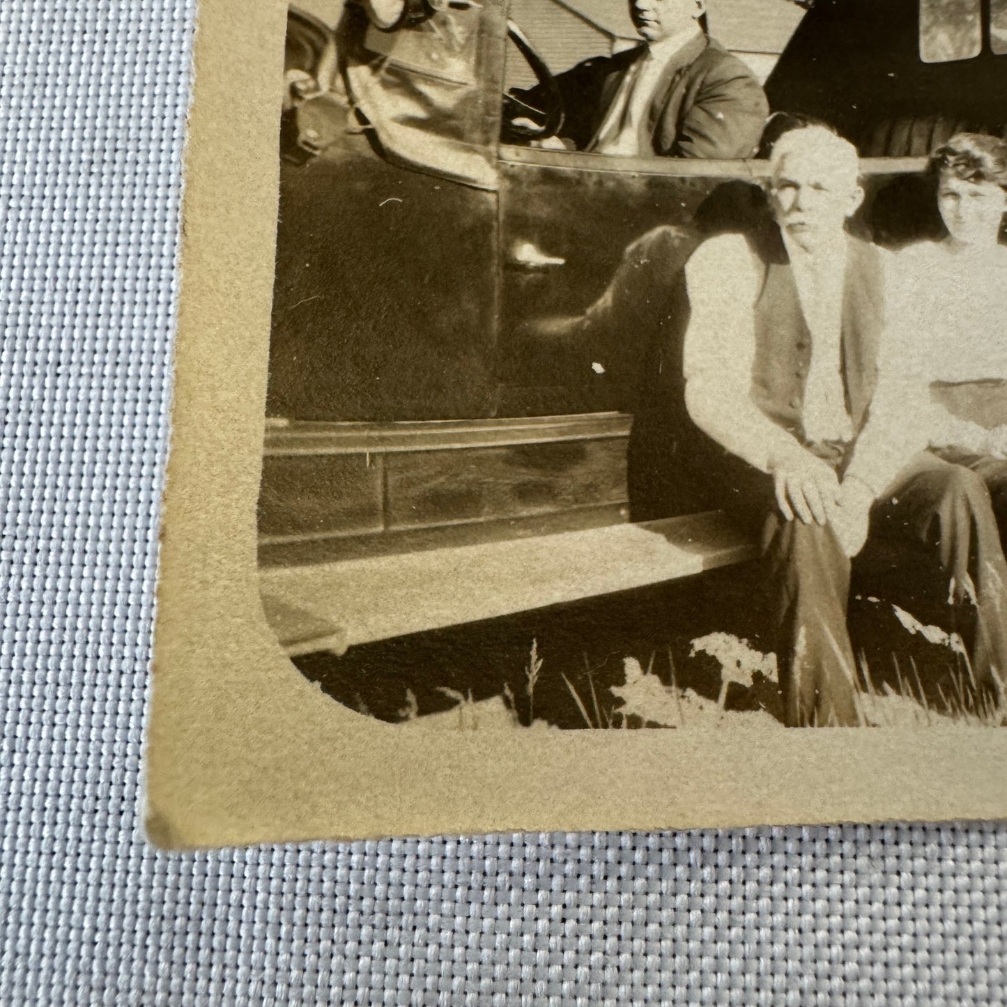 Vintage Car Photo Photograph Print People with Automobile Men Women Snapshot