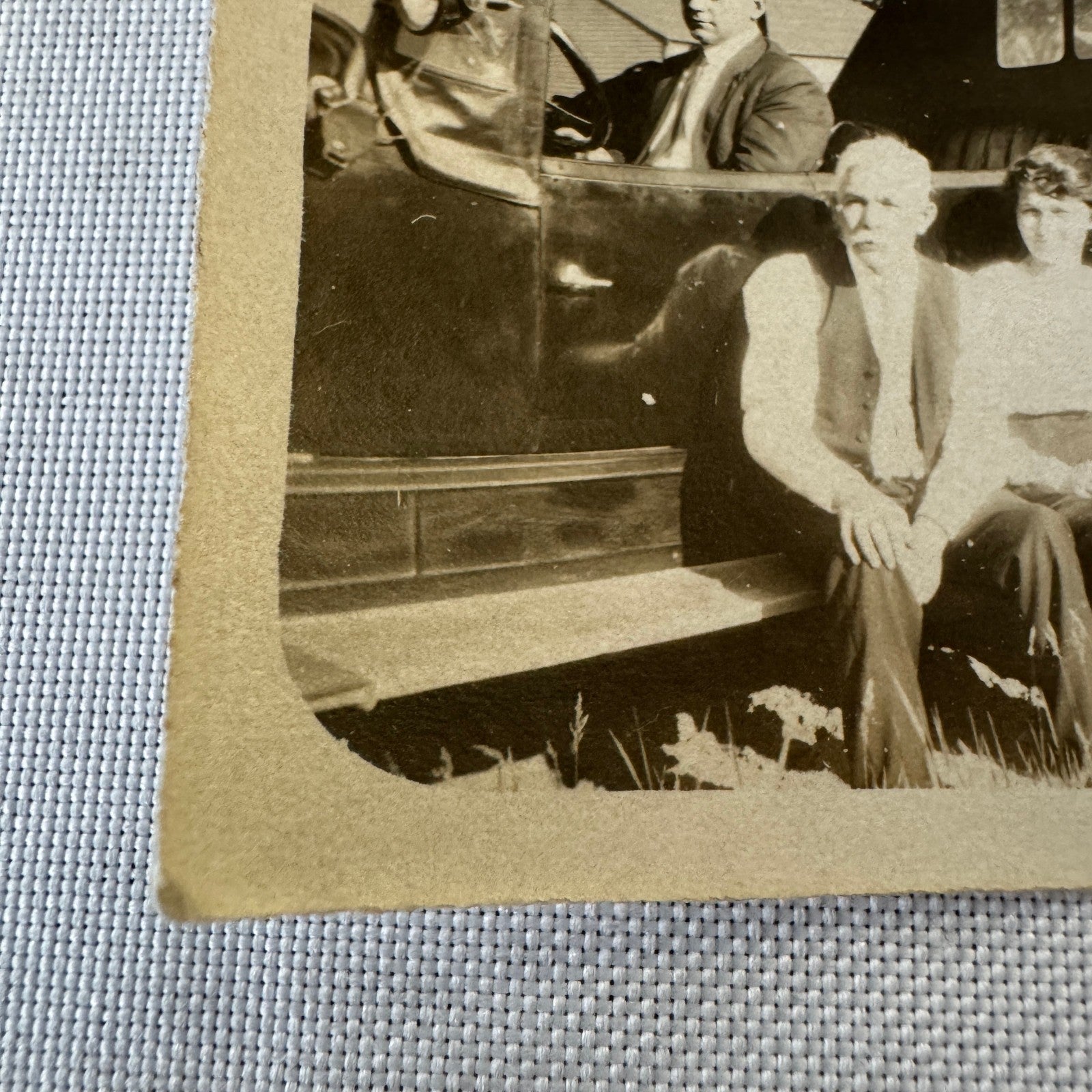 Vintage Car Photo Photograph Print People with Automobile Men Women Snapshot