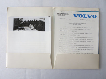 1975 Volvo Press Kit Brochure w/ Photos 164 240 Series Sedan Station Wagon 