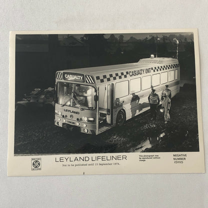 Vintage 1974 Leyland Lifeliner Ambulance Bus Factory Press Photo Photograph 3x