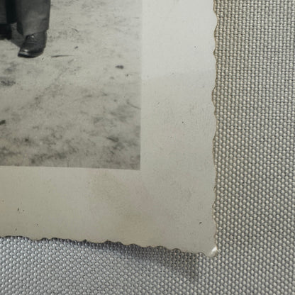 Vintage Photo Photograph Print Snapshot Man in Uniform with Early Automobile