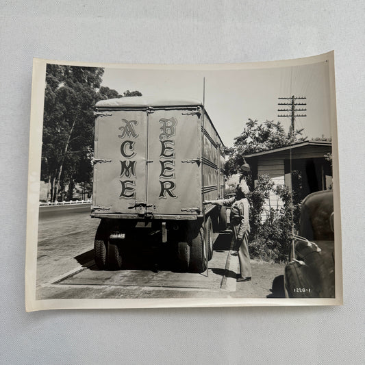 Acme Beer Delivery Truck Vintage Photo Photograph 1947 Print