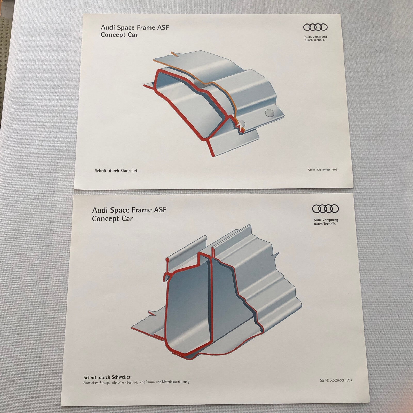 Audi Space Frame ASF Concept Car Press Kit Photo Photograph Lot