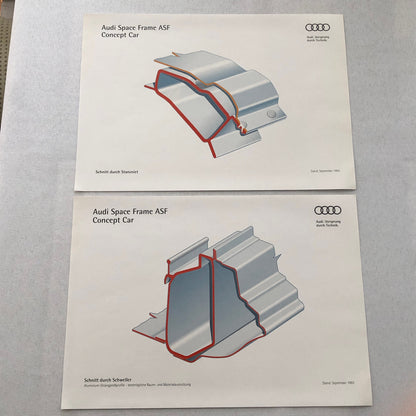 Audi Space Frame ASF Concept Car Press Kit Photo Photograph Lot
