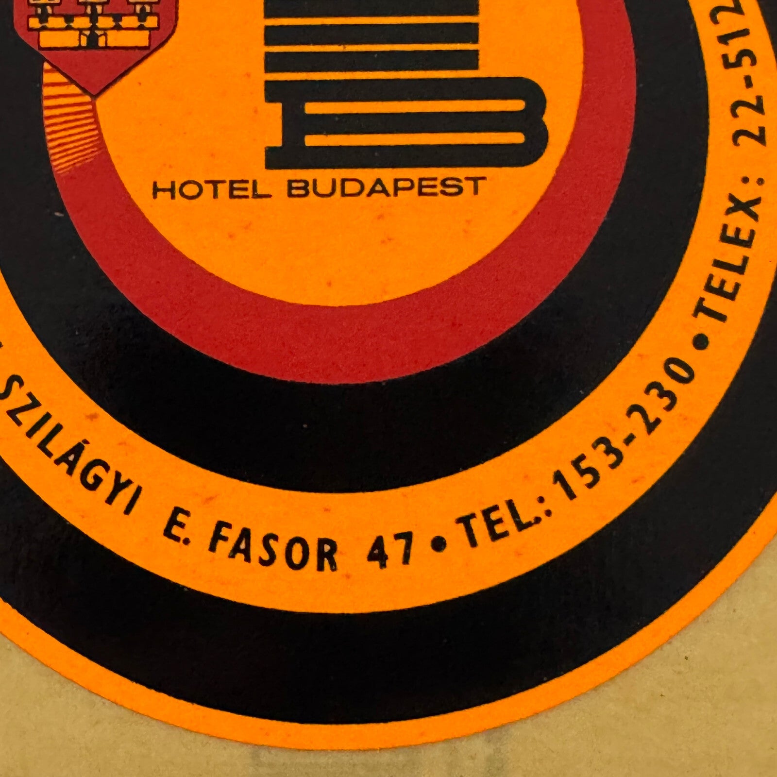 Vintage Travel Luggage Label Sticker Decal Hotel Budapest Hungary Hungarian