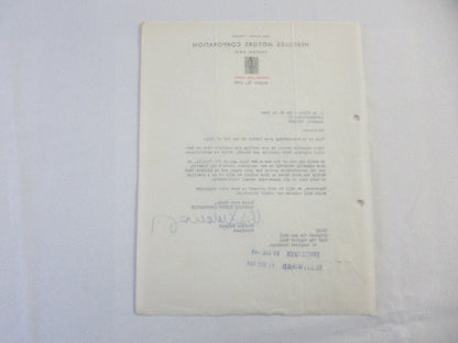 1945 Hercules Motors Corporation Letter Letterhead Gas & Diesel Engine 