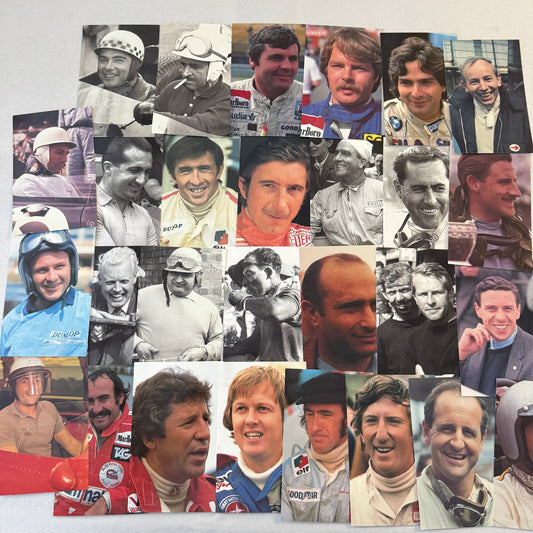 Racing Driver Legend Postcard Lot 28X Stirling Moss Jackie Stewart Jack Brabham