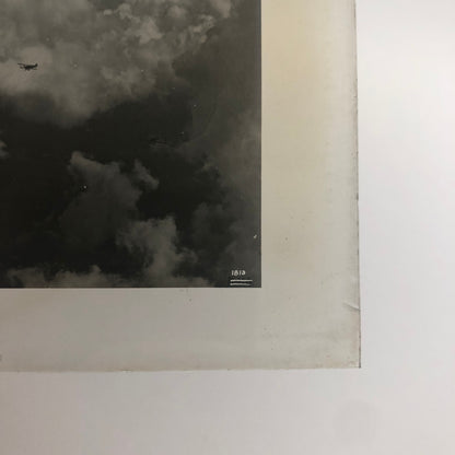 Antique Glass Plate Lantern Slide Aircraft Formation Flying Aviation Airplane