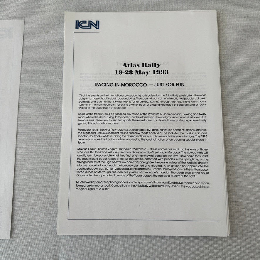 Rothmans Mitsubishi Pajero Rally Rallye Racing Press Kit 1993 Atlas Rally Photo