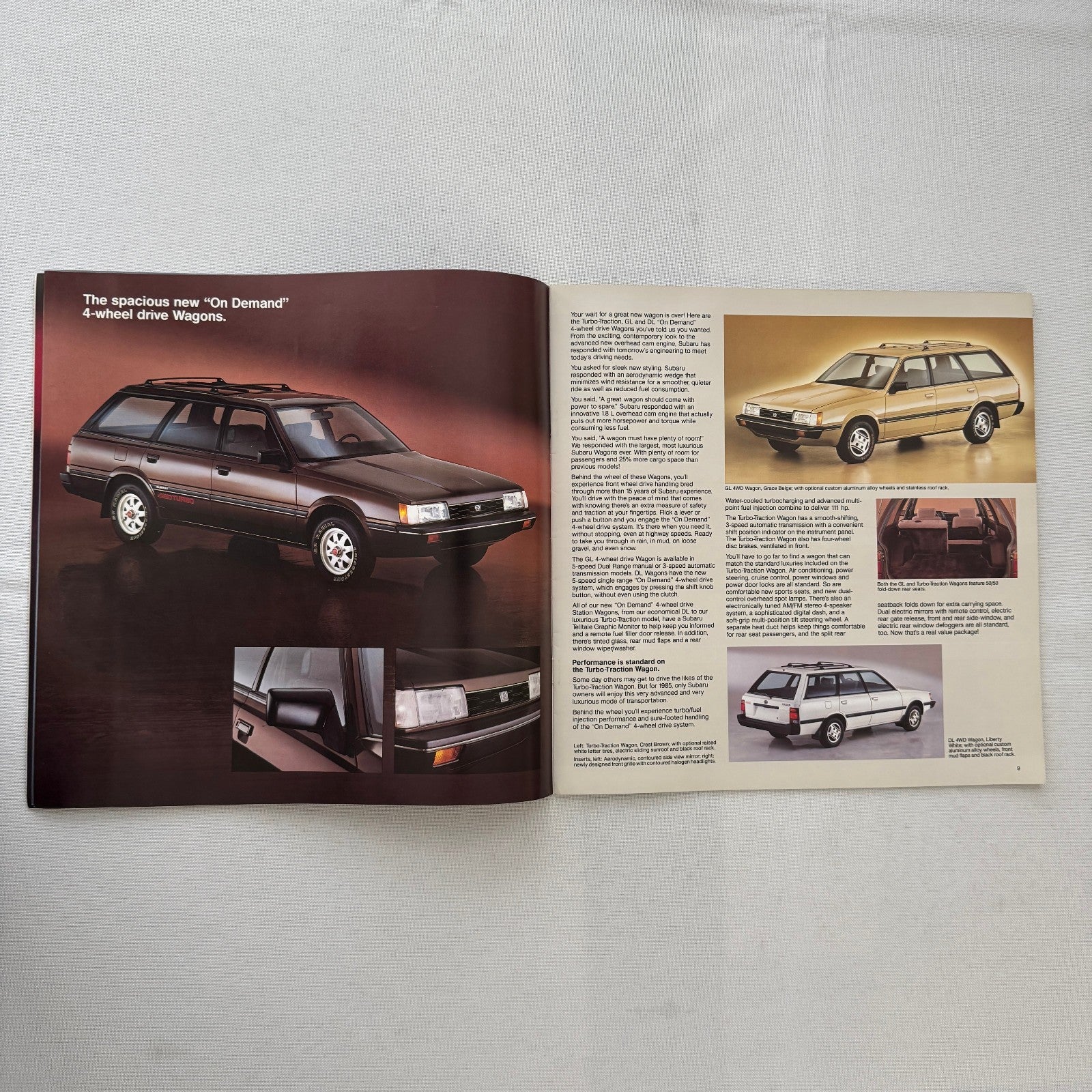 1985 Subaru Car Sales Brochure Catalog Advertising Turbo GL STD DL Wagon Brat +