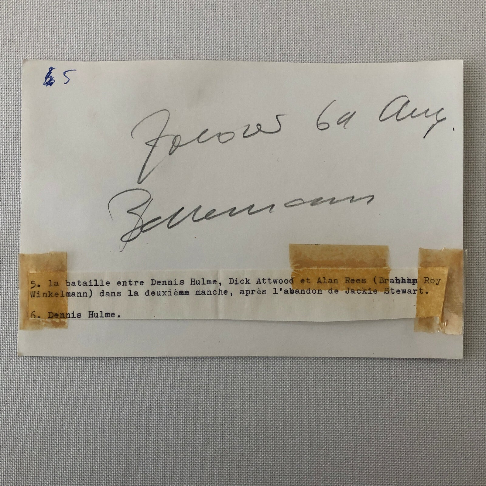 Vintage Car Racing Photo Photograph Denny Hulme Dick Attwood Alan Rees 