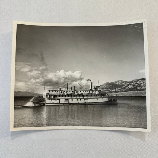 Vintage Canadian Pacific Railway Photograph Sternwheeler Klondike Ship 1954