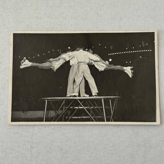 Vintage Circus Rollerskating Roller Skate Performer Act RPPC Photo Postcard