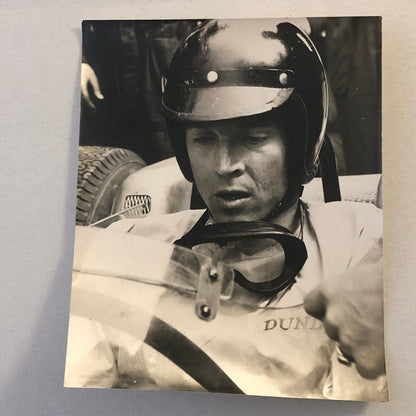 Racing Car and Driver Photo Photograph Print Vintage
