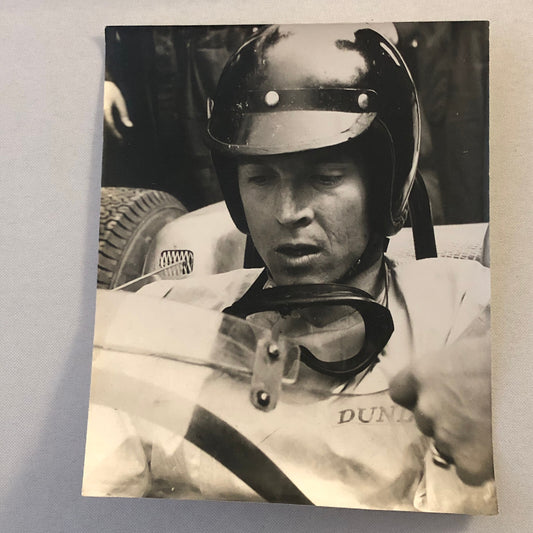 Racing Car and Driver Photo Photograph Print Vintage