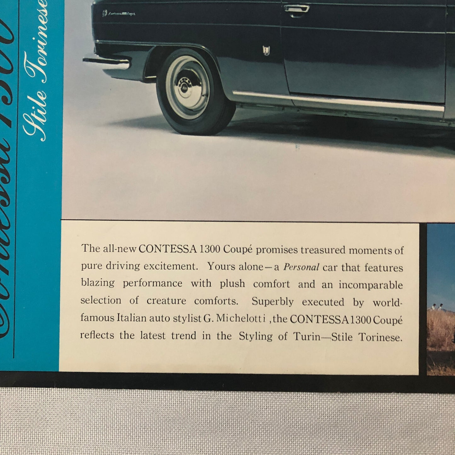 Hino Contessa 1300 Coupe Sales Sheet Brochure Vintage Car