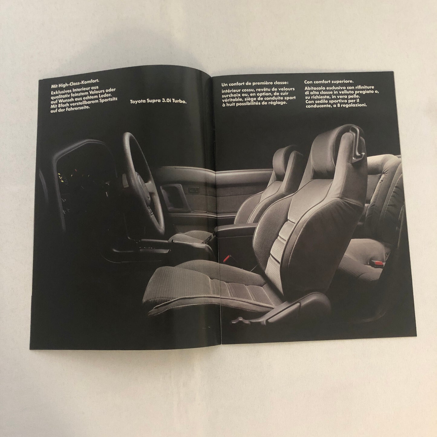 Vintage Toyota Supra Turbo Sales Brochure Catalog French German Italian Text