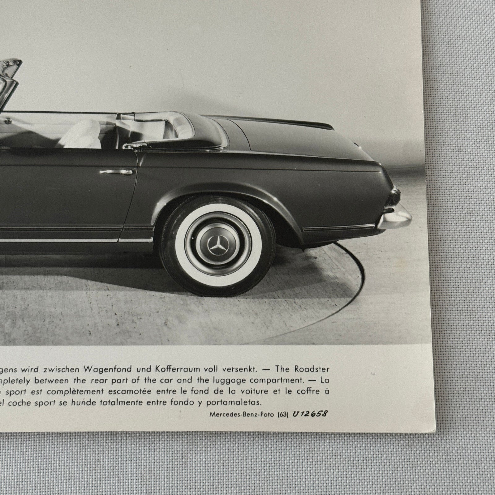Vintage Mercedes Benz 230 SL Roadster Convertible Factory Press Photo Photograph