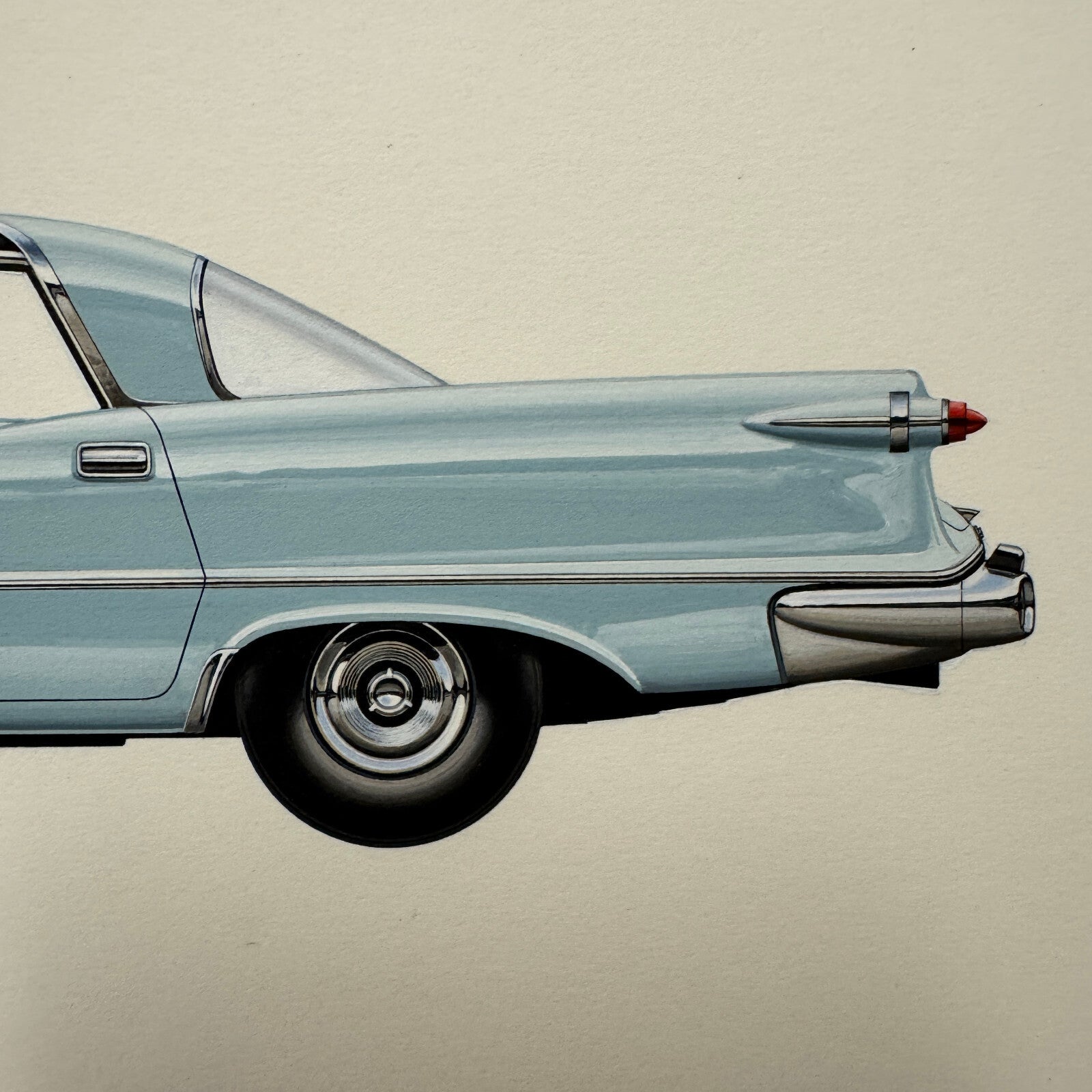 1957 Imperial LeBaron Hardtop Car Automobile Illustration Art Drawing Hand Drawn