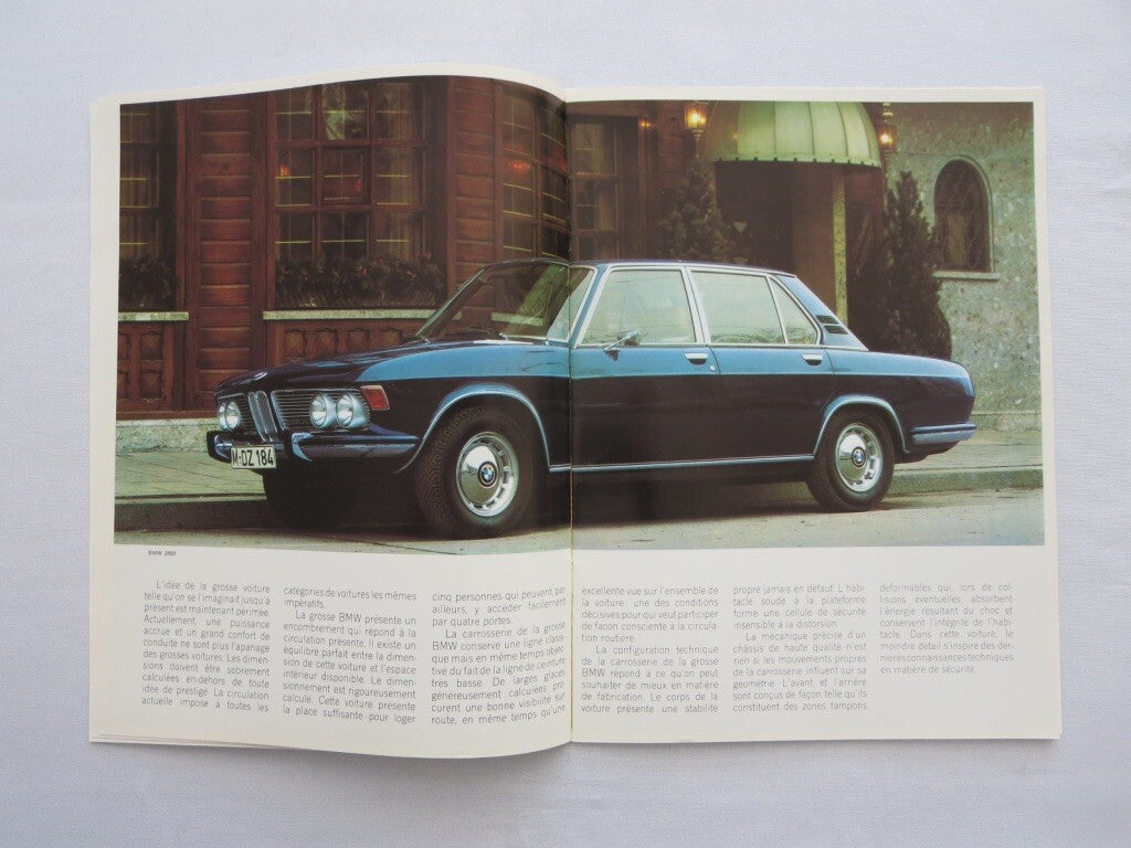 1969 1970 BMW 2500 & 2800 Sales Brochure Catalog FRENCH TEXT