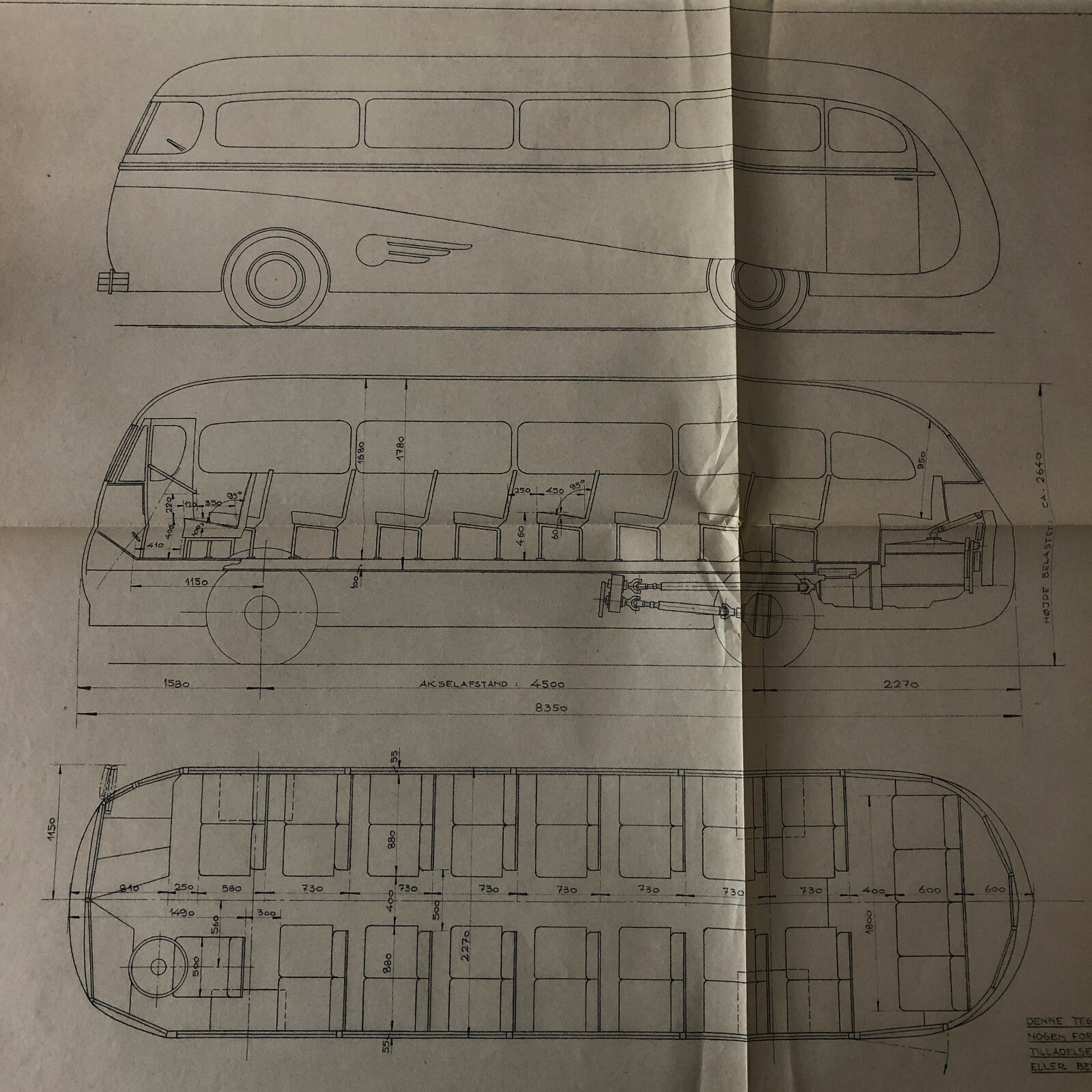 1936 Coachbuilder Bus Design Blueprint Rendering Blue Print Coach Bus Truck