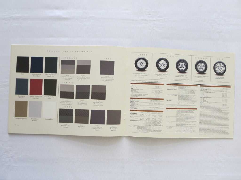 2006 Jeep Grand Cherokee Sales Brochure Laredo Limited Overland SRT8