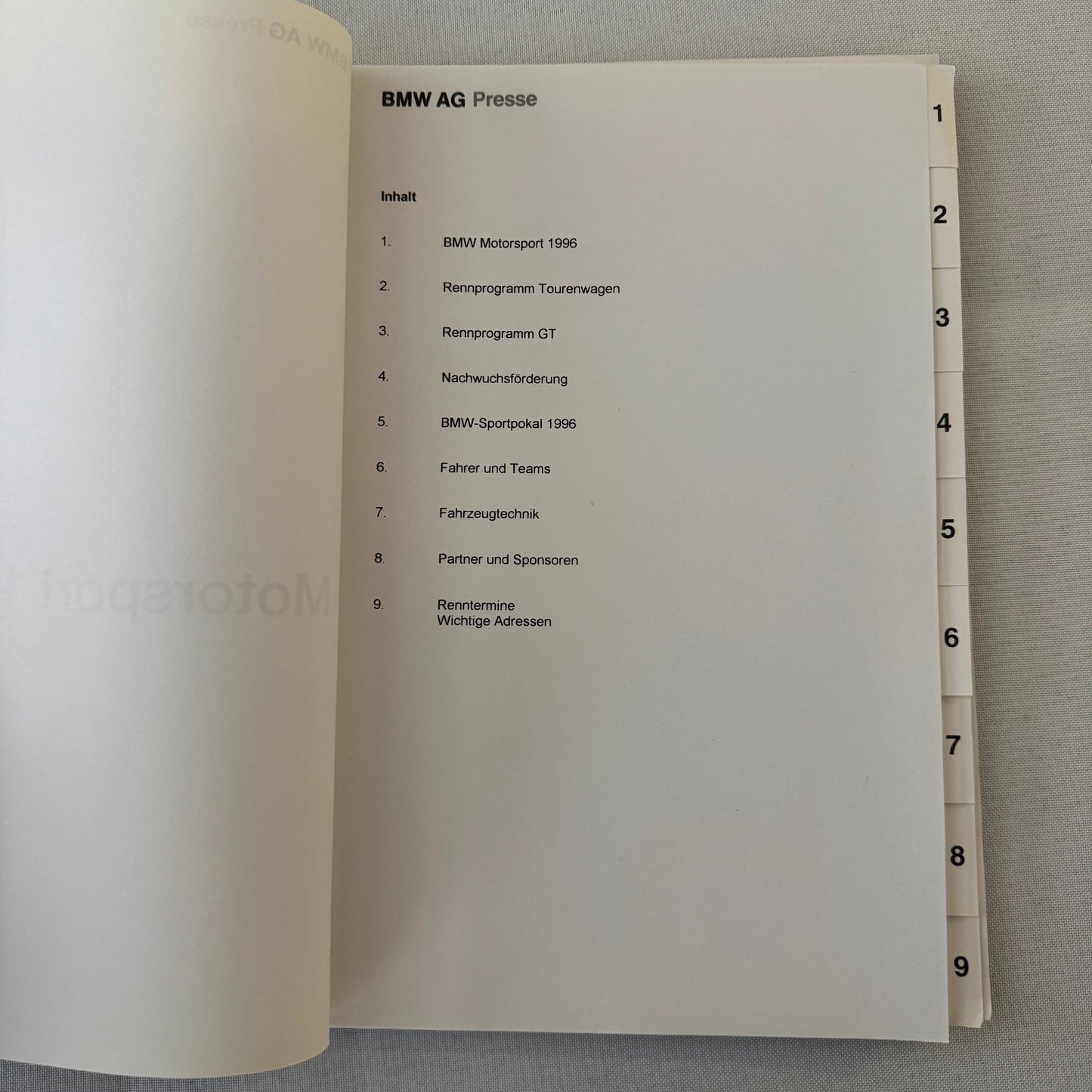1996 BMW Racing Motorsport Press Kit McLaren F1 GTR BMW 320i Race Car GERMAN