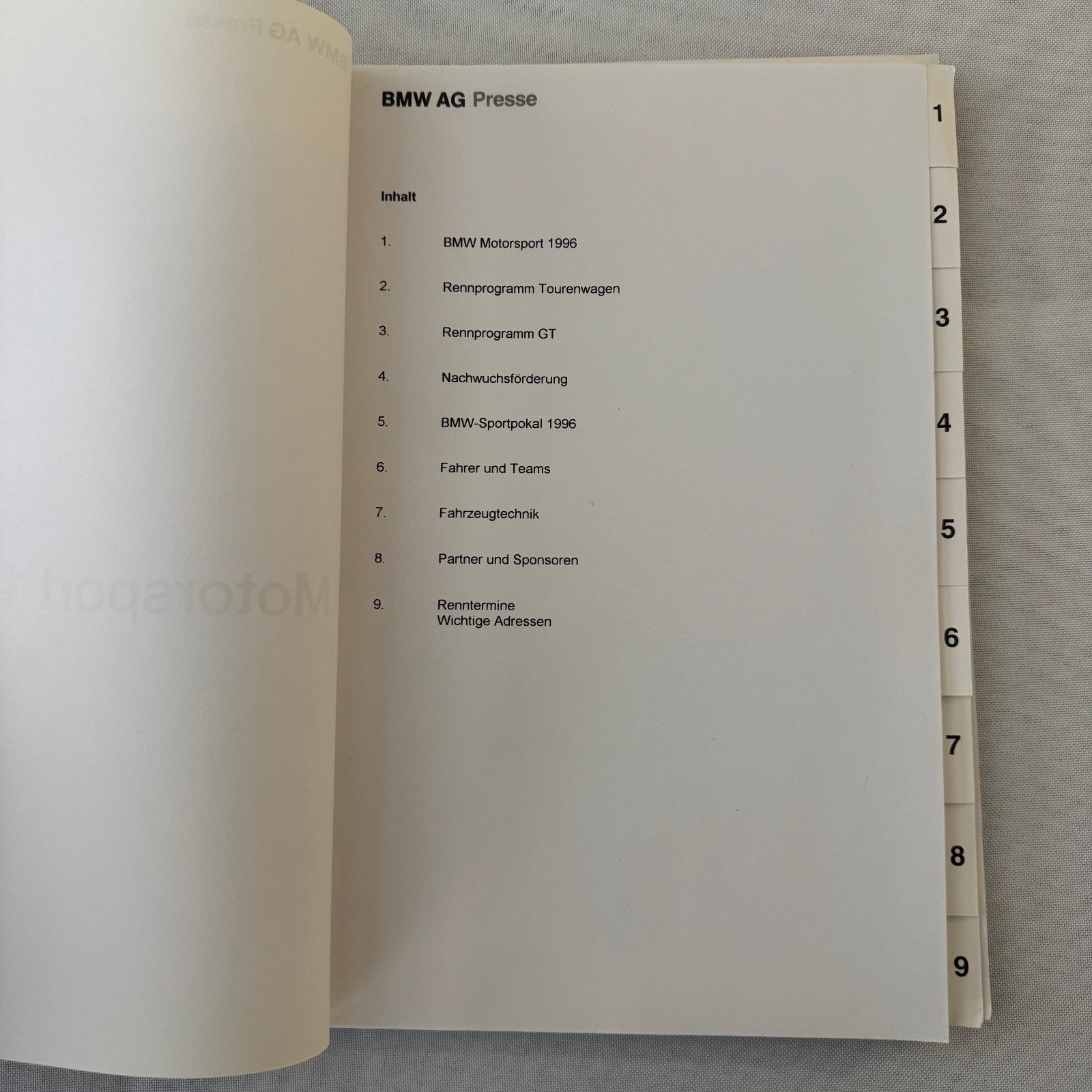 1996 BMW Racing Motorsport Press Kit McLaren F1 GTR BMW 320i Race Car GERMAN