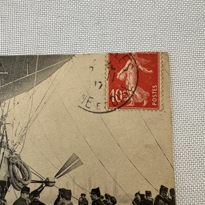 Vintage Airship Dirigible Zeppelin Postcard Post Card French