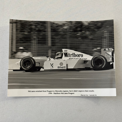 Mika Hakkinen McLaren Racing Driver Photo Photograph 1994 Marlboro Peugeot