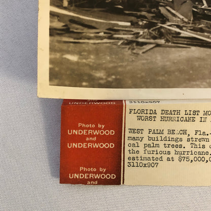 Press Photo Photograph Palm Beach Florida Hurricane Storm Disaster Underwood
