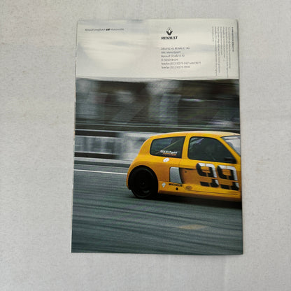 Renault Sport Racing Brochure GERMAN Text Renault Megane Cup Formula +