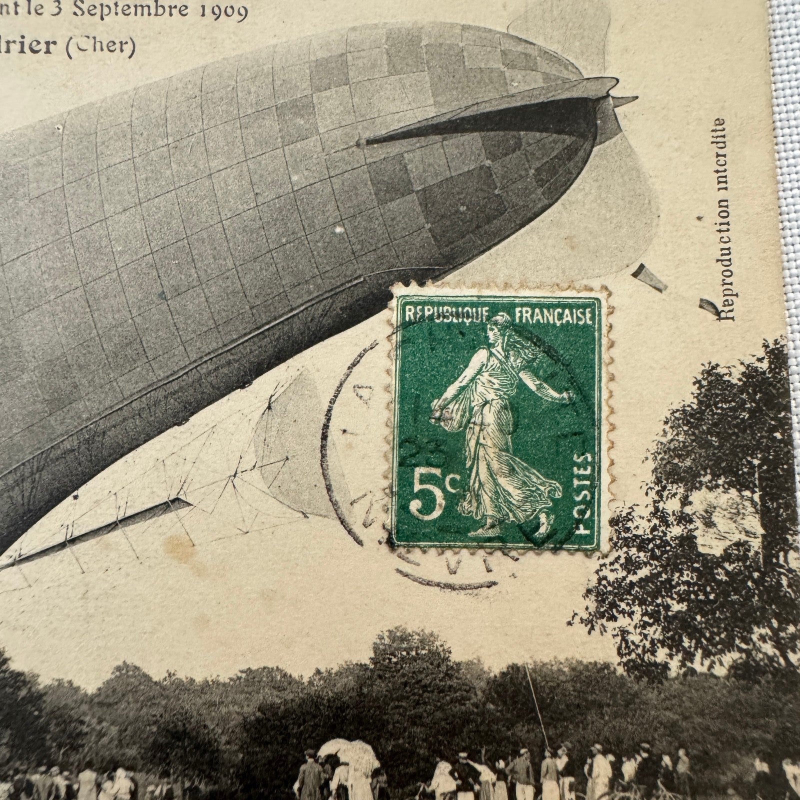 Vintage Zeppelin Airship Dirigible Postcard Post Card French La Republique