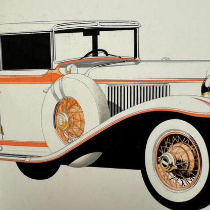 Vintage Duesenberg Car Automobile Illustration Art Drawing Hand Drawn