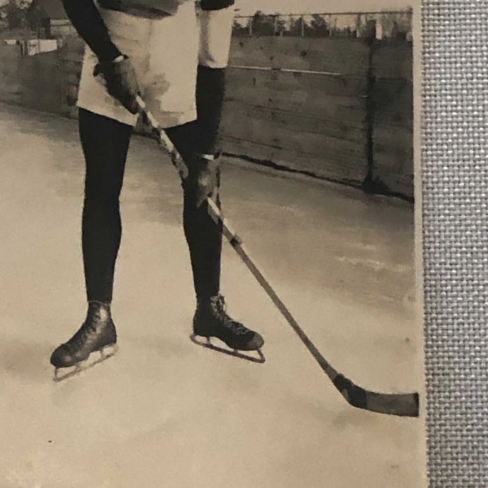 Vintage Hockey Player Snapshot Photo Photograph