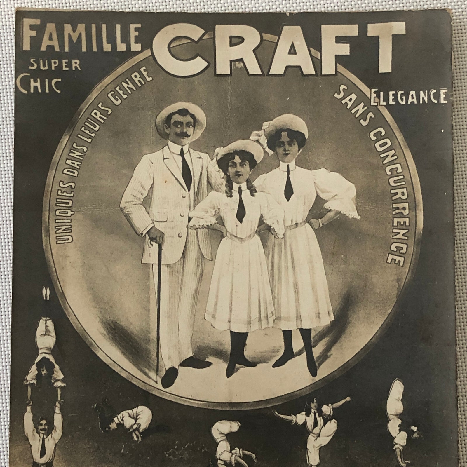 Circus Performer Postcard Post Card Acrobat Act Famille Craft