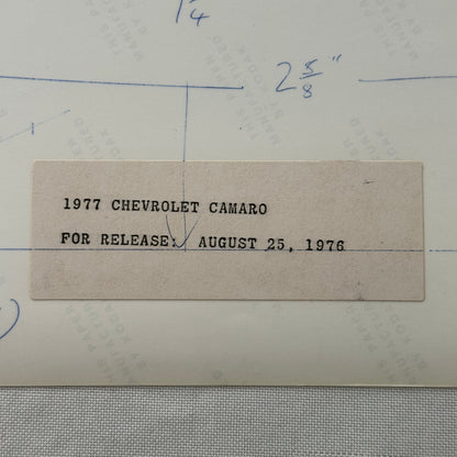 1977 Chevrolet Camaro Factory Press Photo Photograph Vintage Chevy