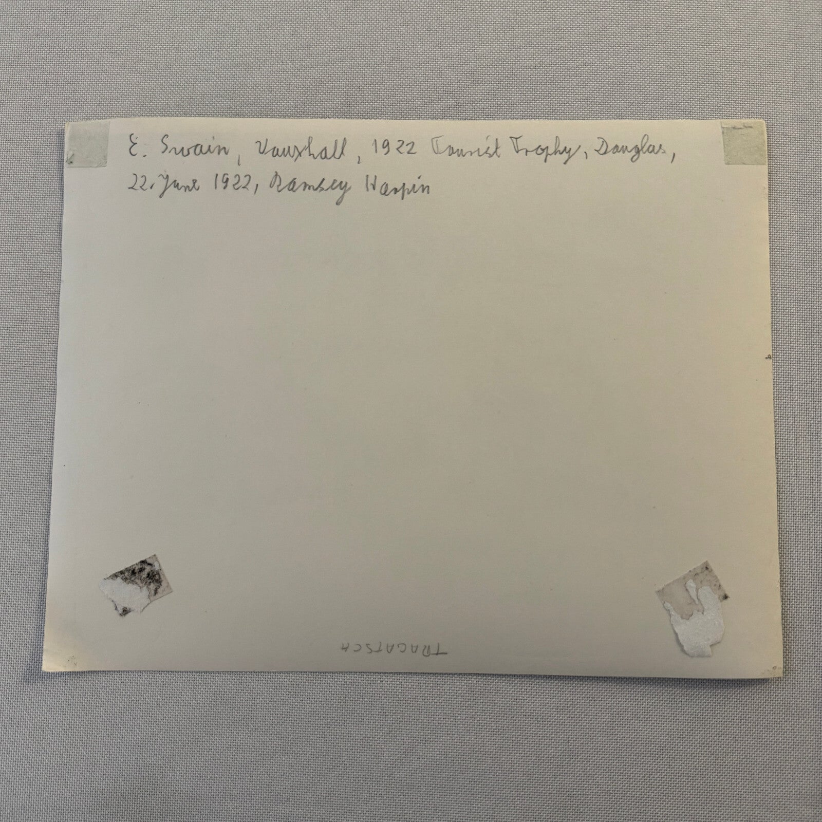 1922 Tourist Trophy TT Race Racing Photo Photograph Vintage Vauxhall Car