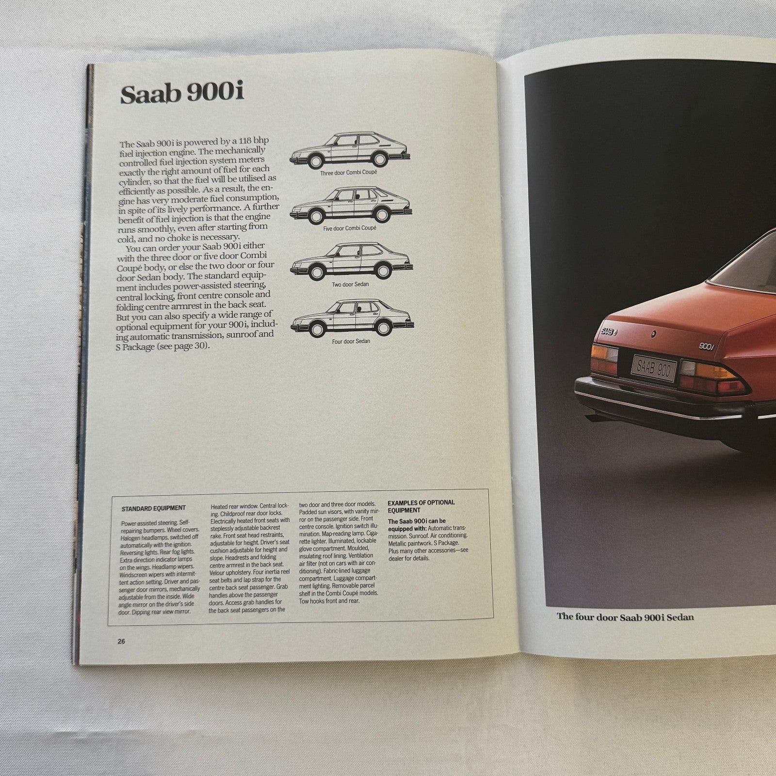 Vintage Saab 900 900i Car Sales Brochure Catalog Saab 1986 1987