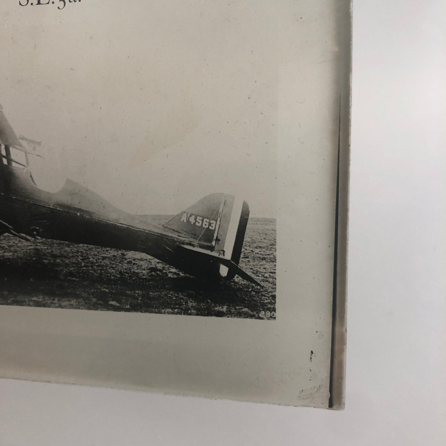 Antique Glass Plate Lantern Slide Photo Aviation Airplane Early Air Plane