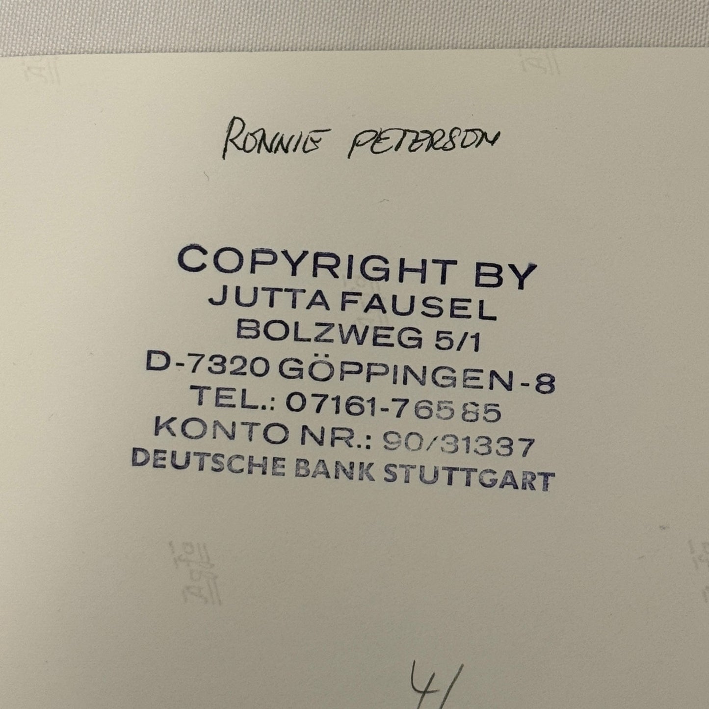 Vintage Racing Photo 1971 Albi F2 Race Ronnie Peterson Driver Motorsport