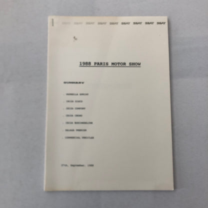 1988 SEAT Car Press KIt Marbella Ibiza Disco Malaga Premier Commercial Truck