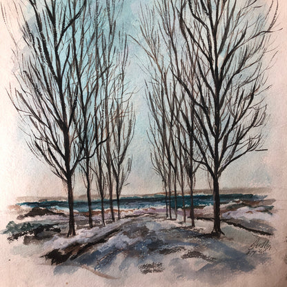 Vintage Painting Art Artwork Artist Arthur E Sudler 1948 Signed Trees