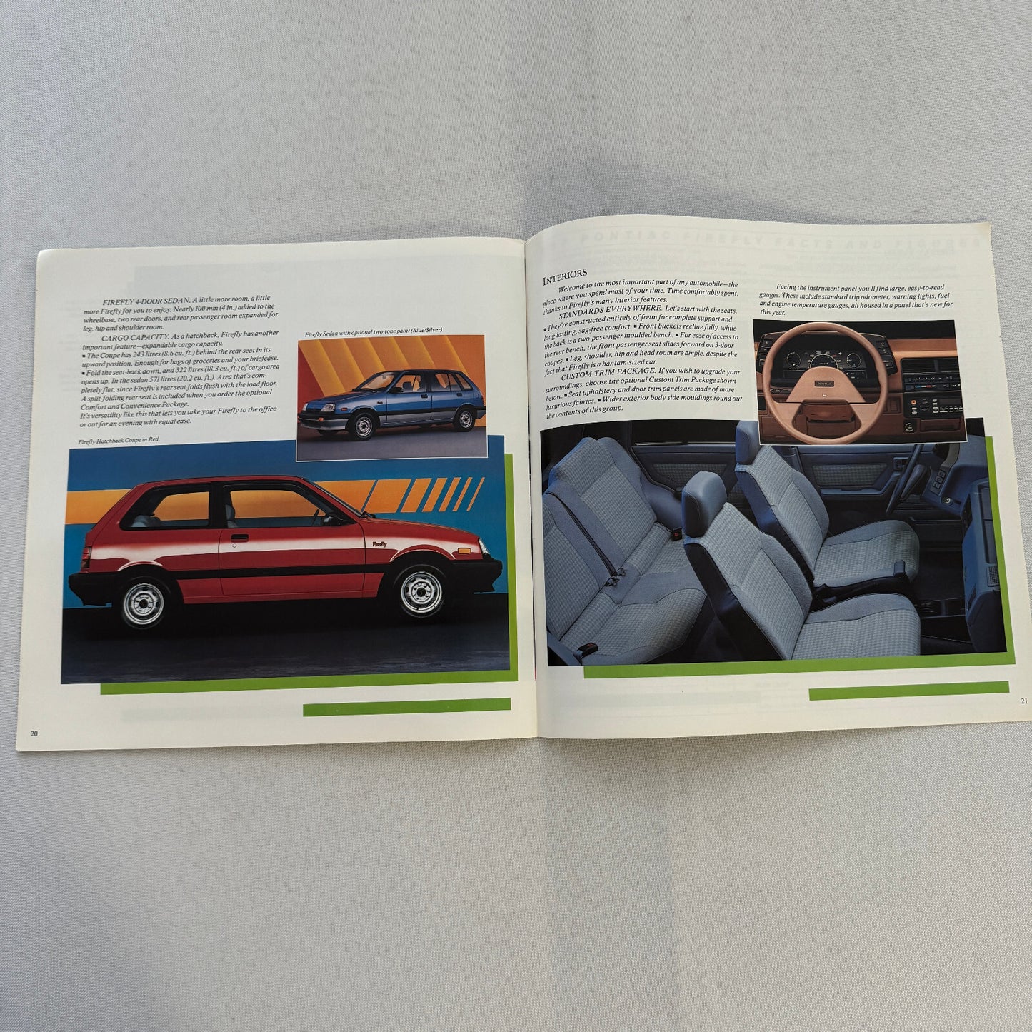 1987 Pontiac Car Sales Brochure Catalog Grand Am Acadian Sunbird Firefly