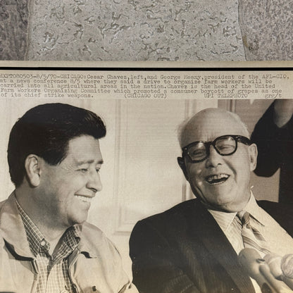 1970 Press Photo Cesar Chavez George Meany Farm Union Organization Civil Rights