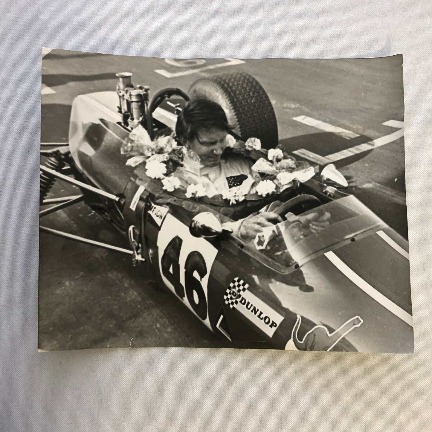 Vintage Grand Prix Racing Car Photo Photograph Print - Driver Roy Pike 
