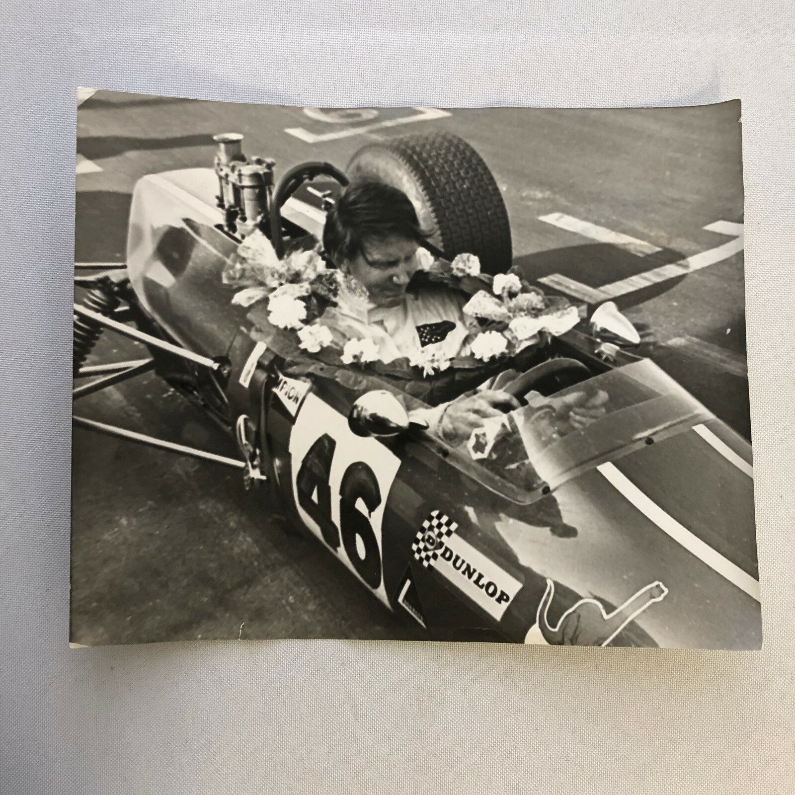 Vintage Grand Prix Racing Car Photo Photograph Print - Driver Roy Pike 