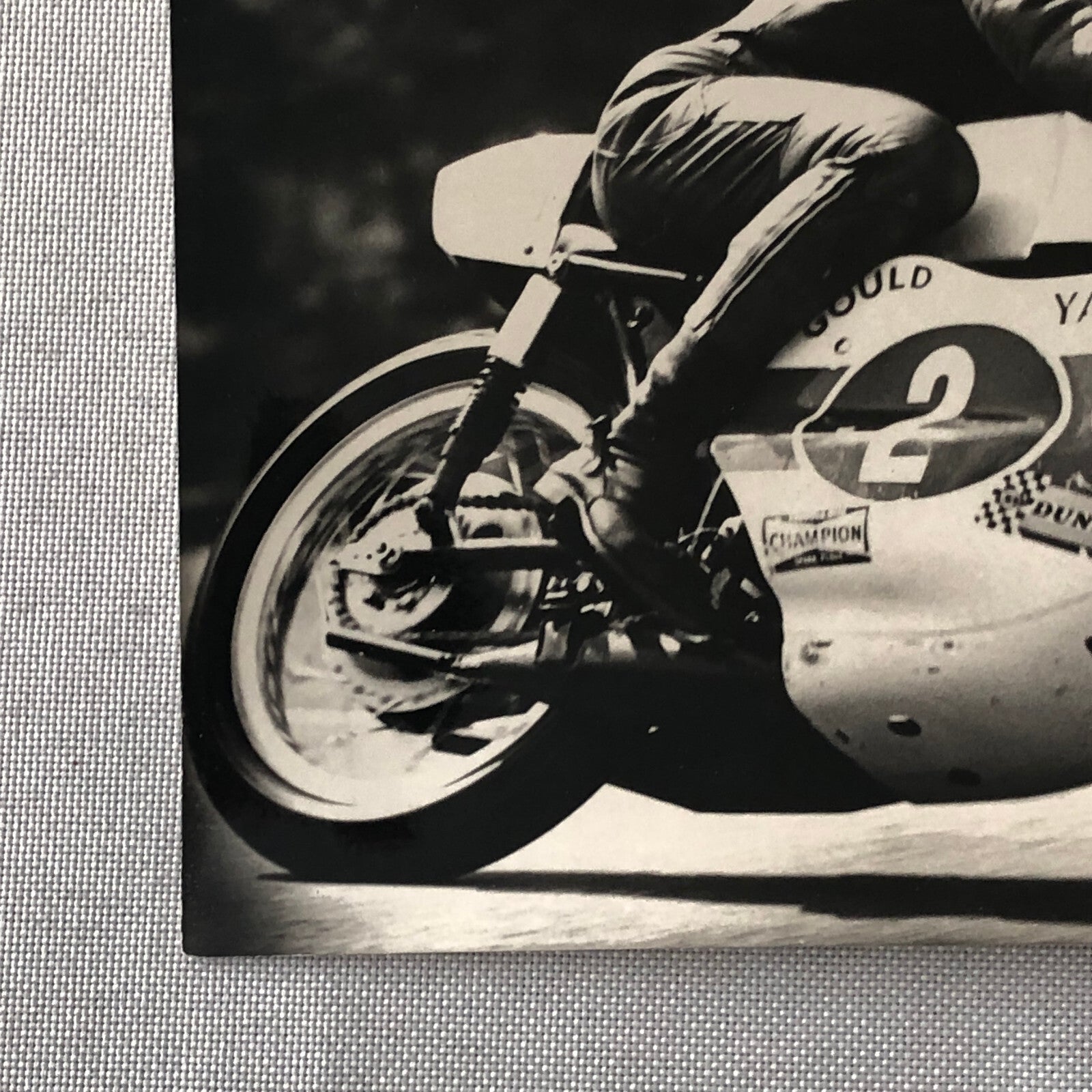 Vintage Motorcycle Racing Photo photograph Yamaha Race Bike Rider Rodney Gould