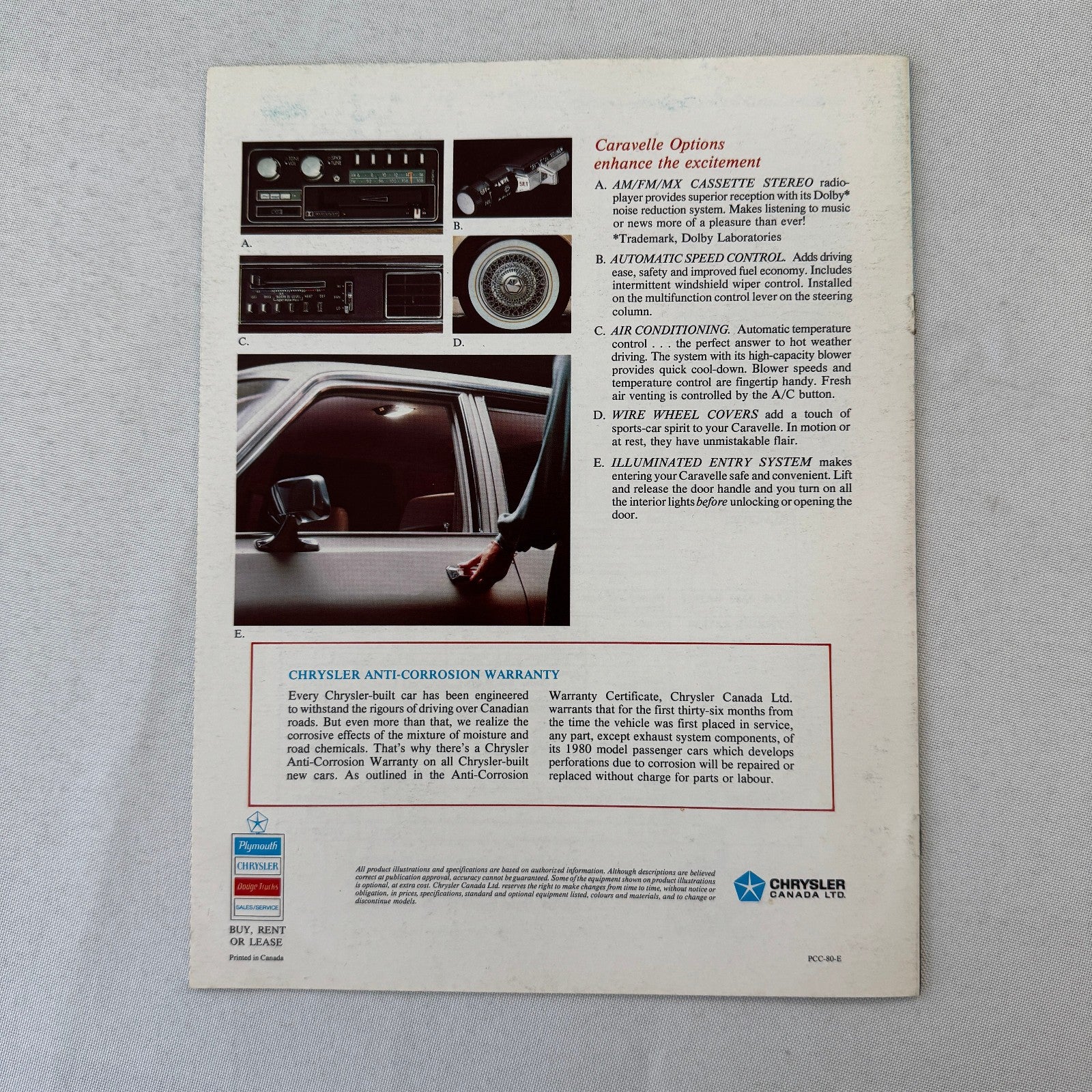 1980 Plymouth Caravelle Car Sales Brochure Catalog Advertising Coupe Sedan Wagon